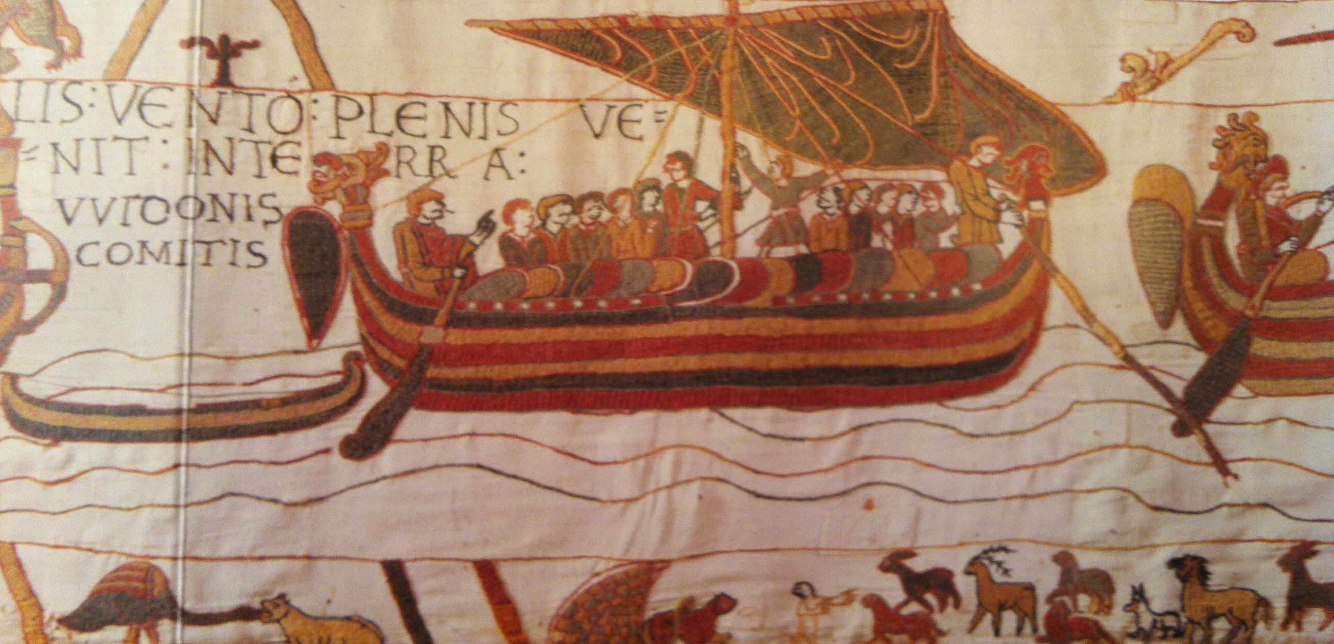 Bildet viser et skip fra Bayeux-teppet.